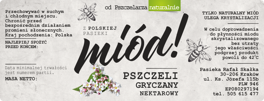 Etykieta — miód gryczany
